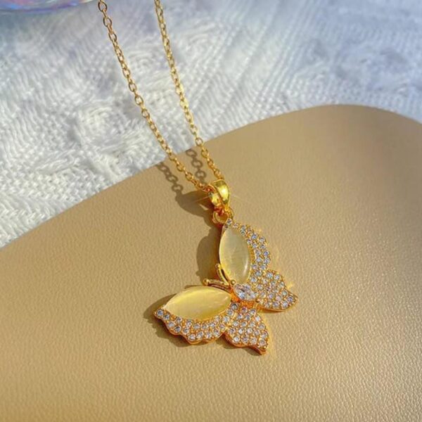 Elegant Slight Drop Butterfly Anti Tarnish Necklace