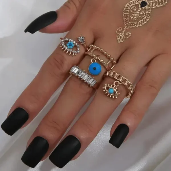 Viral Evil Eye Ring Set