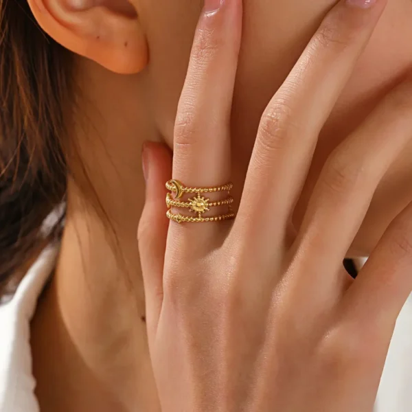 Sun Moon Anti Tarnish Ring