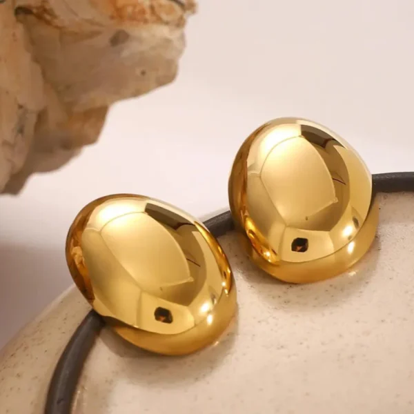 Dome Golden Anti Tarnish Earings