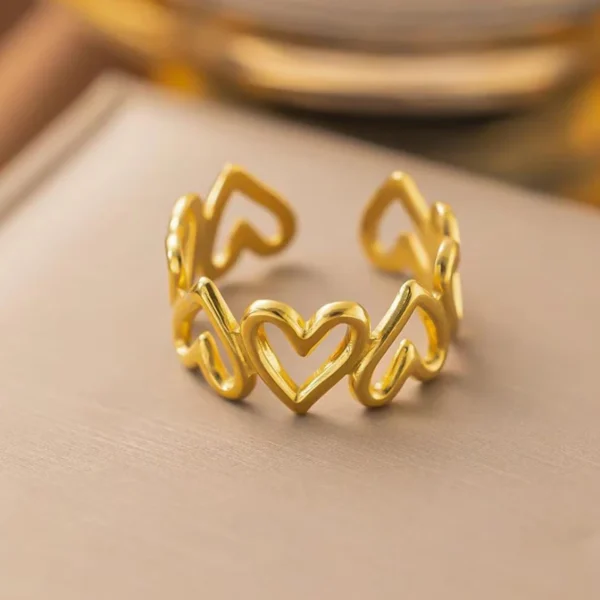 All In Heart Anti Tarnish Adjustable Ring