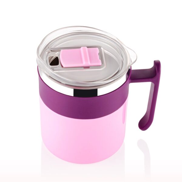Insulated Stainless Steel Mug with Lid & Handle